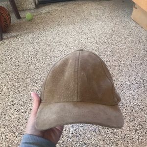 Camel suede baseball cap!